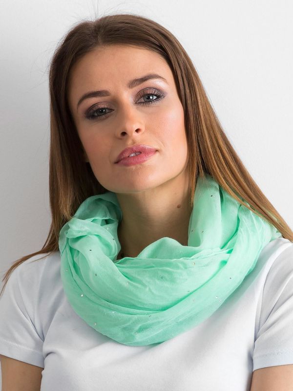 Fashionhunters Mint scarf with rhinestones