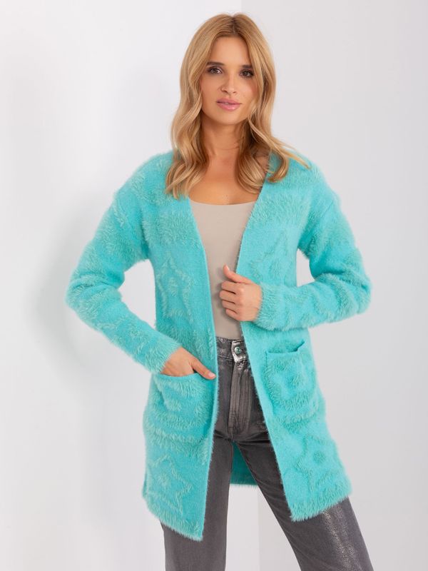 Fashionhunters Mint-soft cardigan with pockets