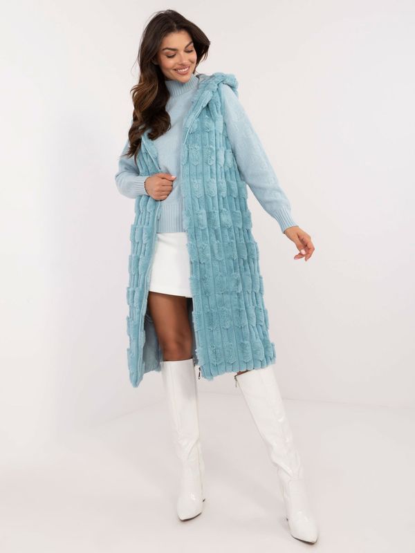 Fashionhunters Mint women's eco-fur vest