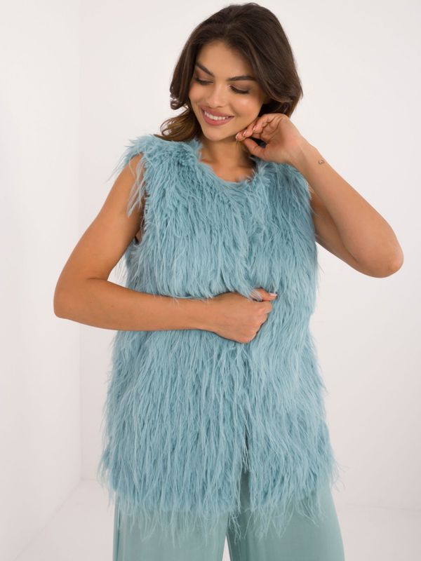 Fashionhunters Mint Women's Eco Fur Vest