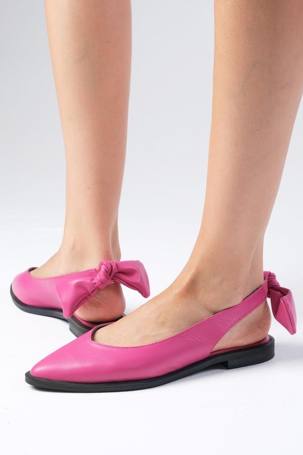 Mio Gusto Mio Gusto Bonny Women's Casual Flat Shoes From Genuine Leather Fuchsia.