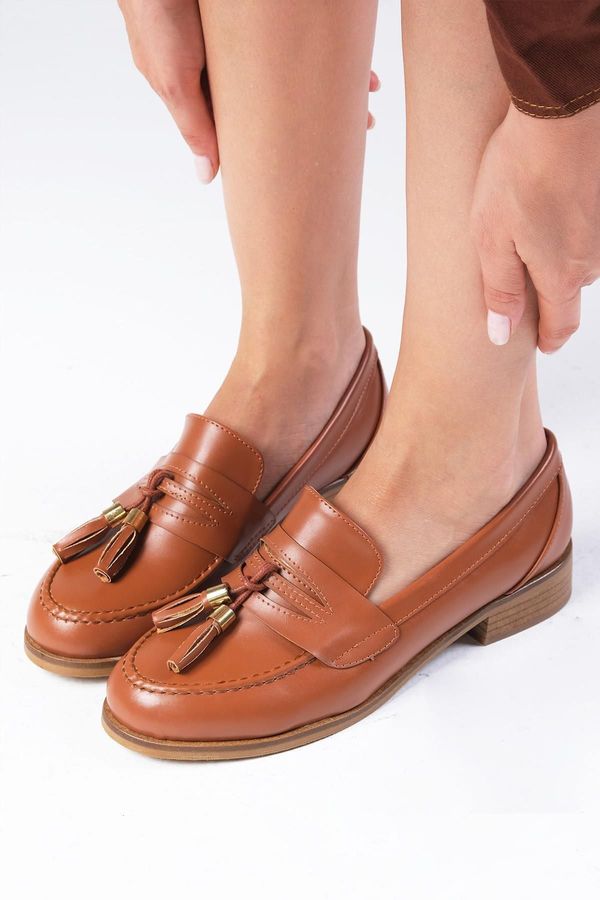 Mio Gusto Mio Gusto Dylan Tan Color Women's Oxford Flat Shoes