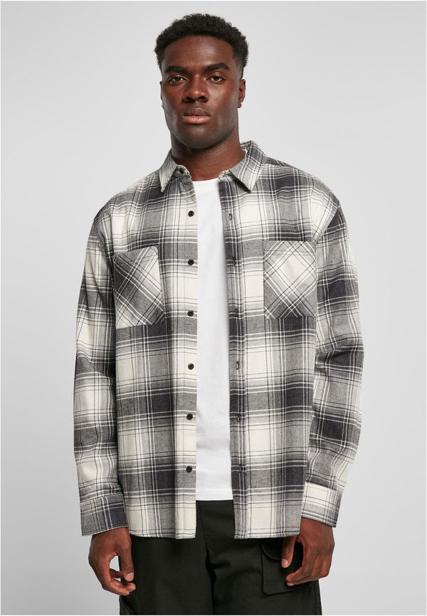 Urban Classics Mock Check Shirt white sand/black