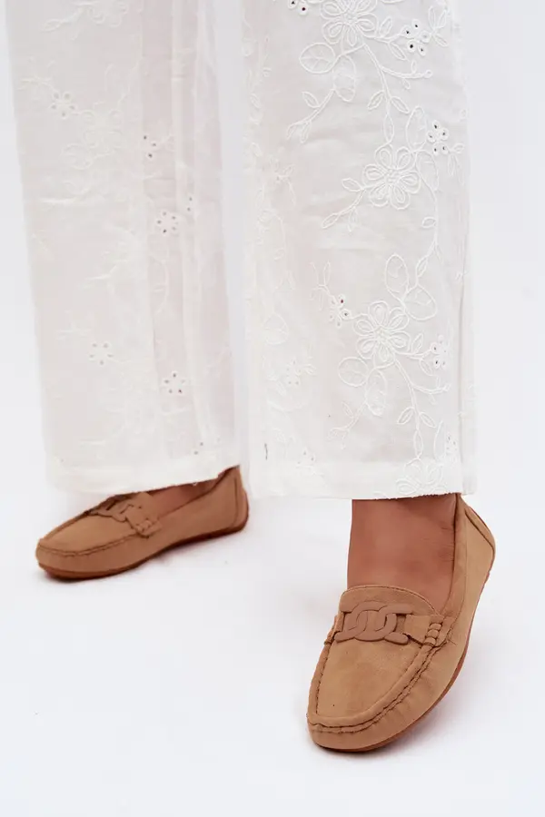Boto Modni ženski loaferji iz semiša Camel Rabell