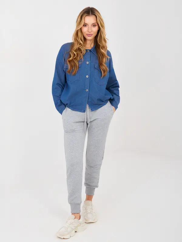 RUE PARIS Modra kavbojska srajca