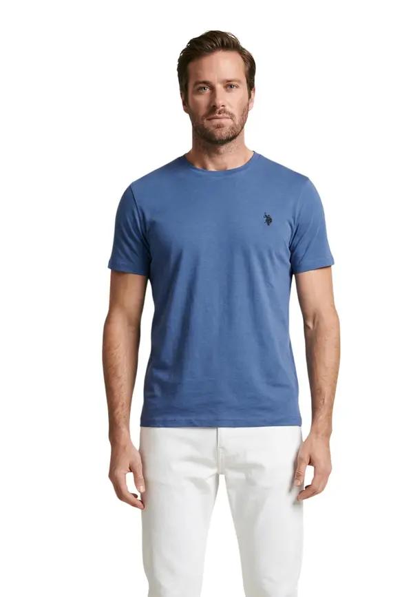 U.S. Polo Assn. Modra majica s kratkimi rokavi US Polo Assn.