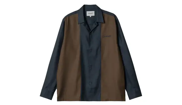 Carhartt Wip Modra srajca Carhartt WIP L/S Delaney Mizar
