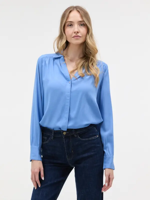 Orsay Modra ženska bluza z dolgimi rokavi ORSAY