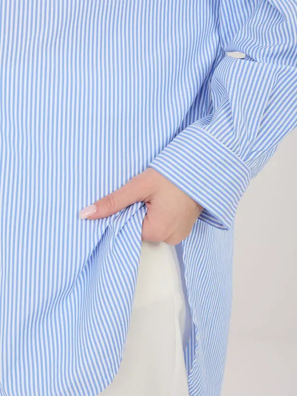 Italy Moda Modra ženska oversized majica