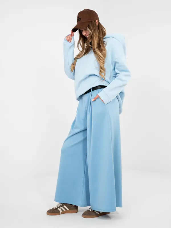 RUE PARIS Modre hlače z detajli