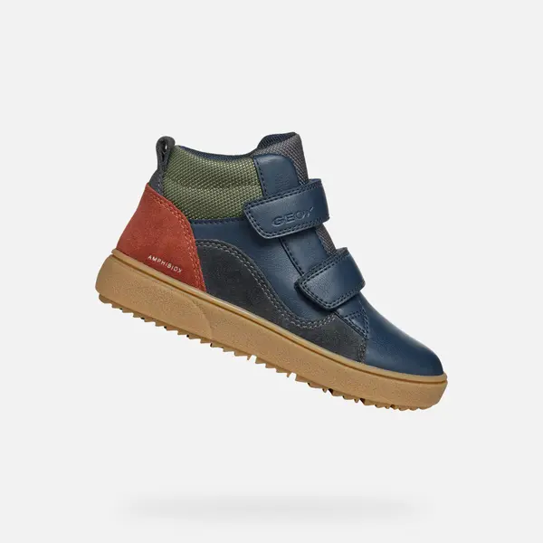 GEOX Modri ​​fantovski gležnjarji Geox Theleven Boy B ABX