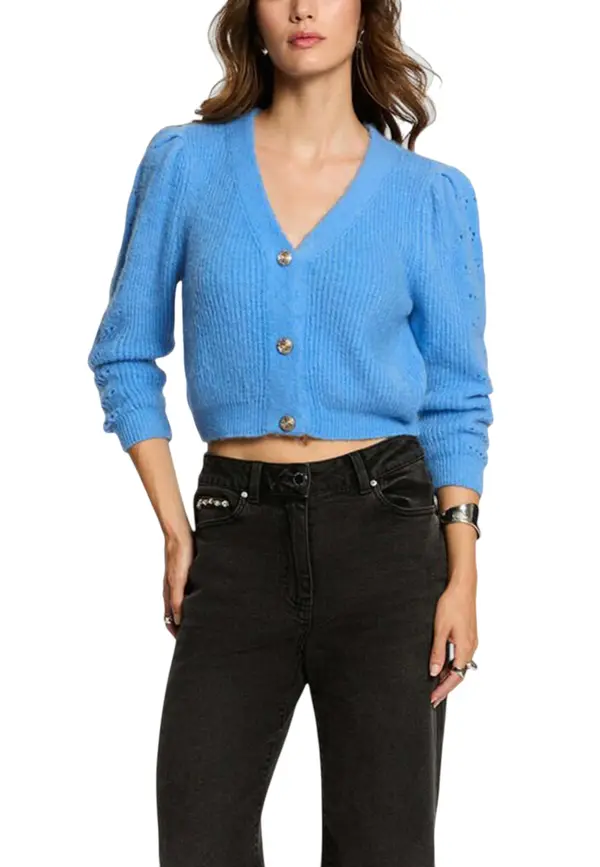 Morgan De Toi Modri ​​pulover z V-izrezom