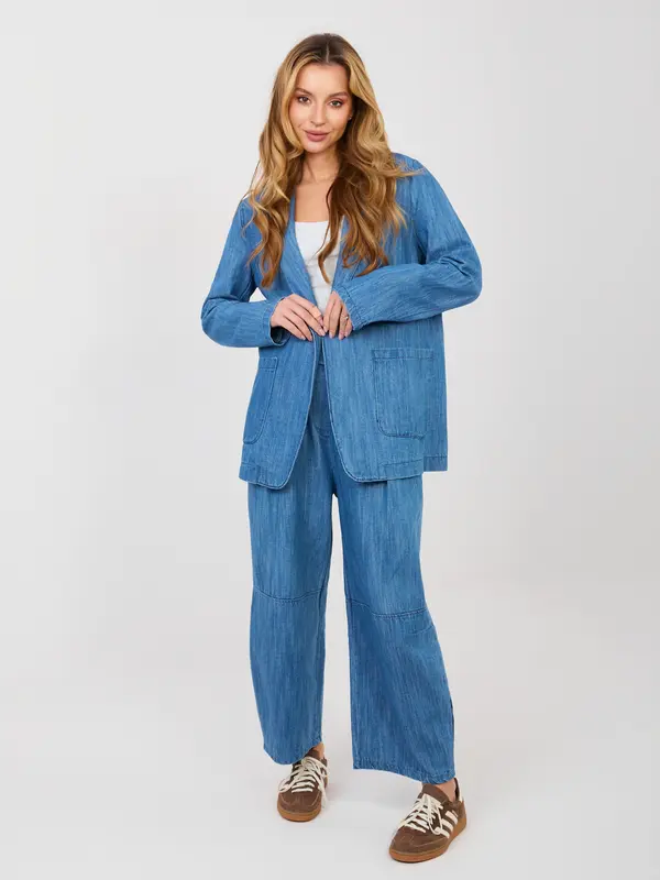 RUE PARIS Modri ​​ženski blazer