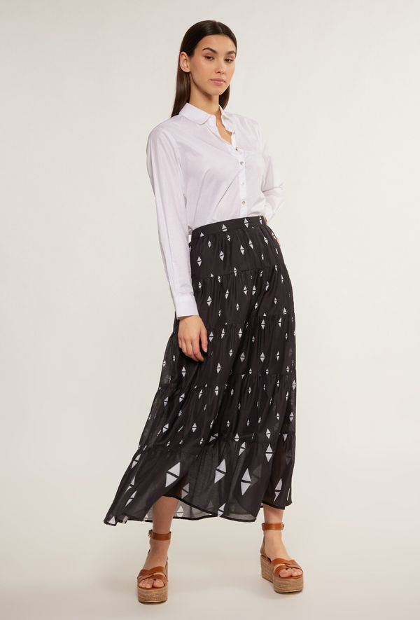 MONNARI MONNARI Woman's Midi Skirts Patterned Women's Midi Skirt Multi Black