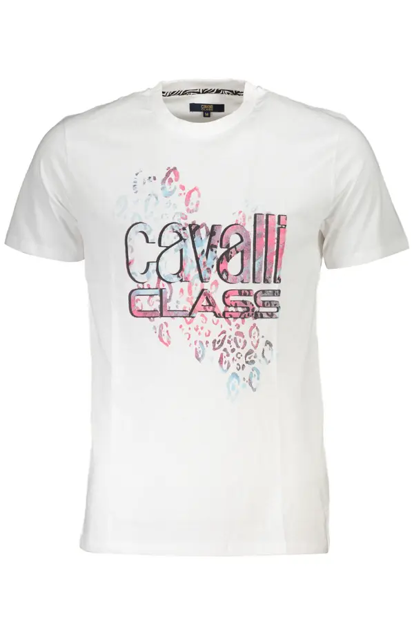 Cavalli Class Moška bela majica s kratkimi rokavi Cavalli Class