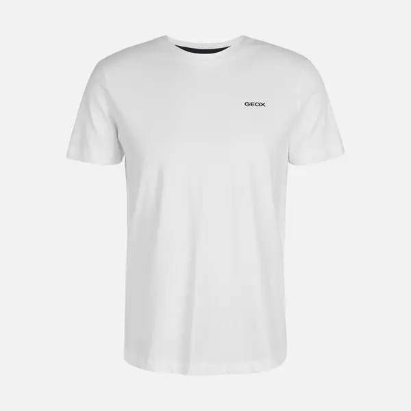 GEOX Moška bela majica s kratkimi rokavi Geox