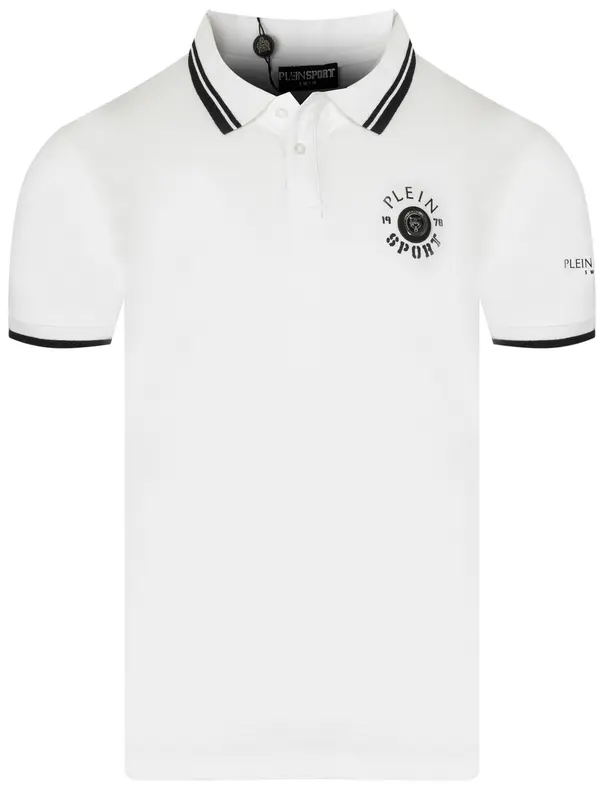 Plein Sport Moška bela polo majica PLEIN SPORT