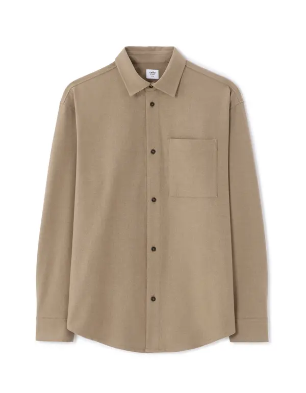 Celio Moška bež srajca Celio Manelset