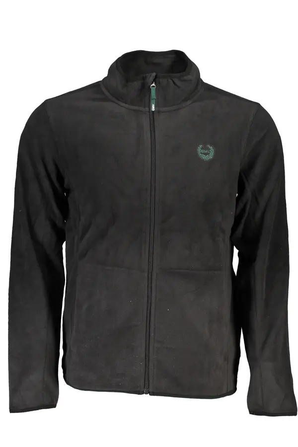 GIAN MARCO VENTURI Moška črna flis jopa s kapuco in zadrgo