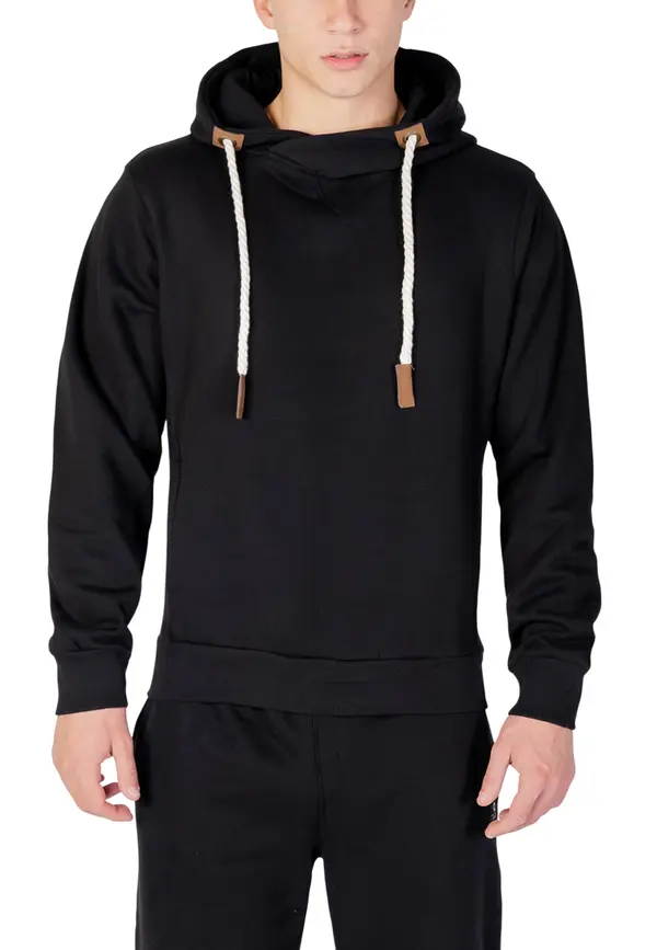 Yos Moška črna jopa s kapuco