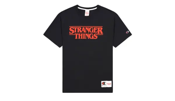 Champion Moška črna majica s kratkimi rokavi Champion x Stranger Things