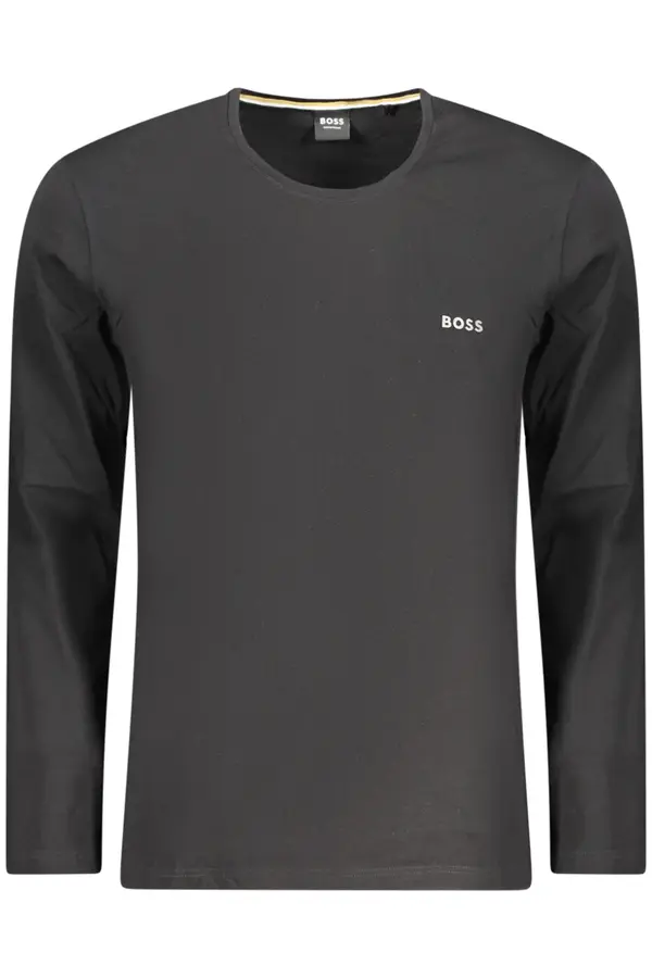 Boss Moška črna majica z dolgimi rokavi BOSS