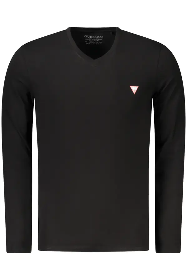 GUESS JEANS Moška črna majica z dolgimi rokavi GUESS