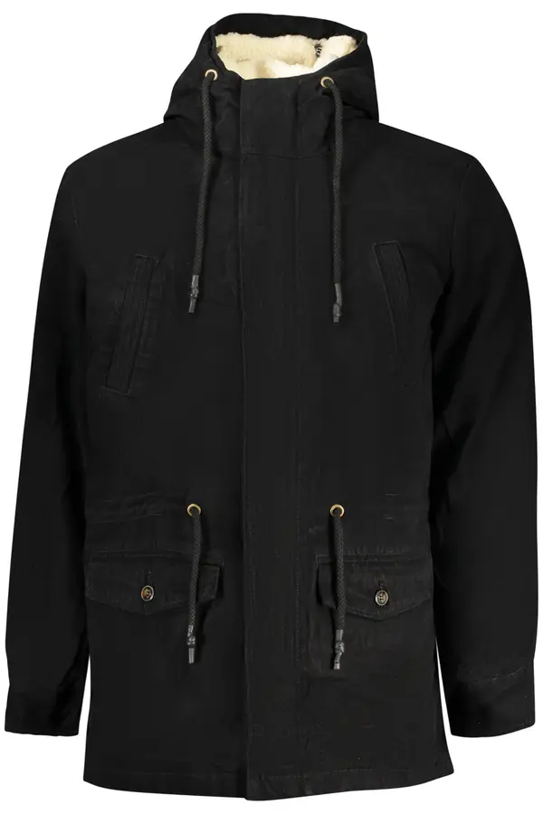 U.S. GRAND Moška črna parka s kapuco