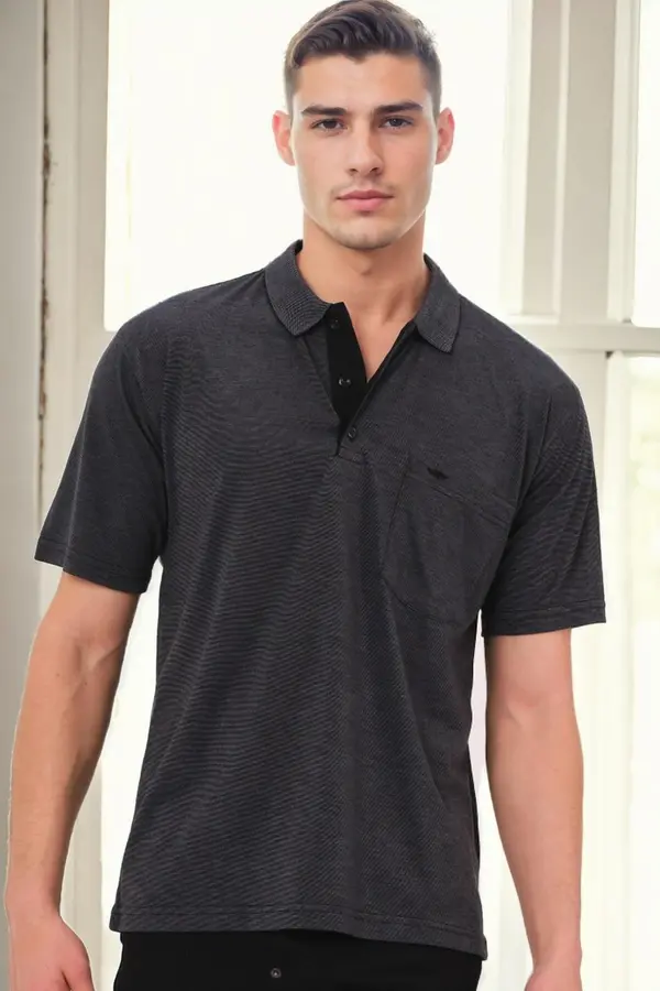 dewberry Moška črna polo majica Dewberry