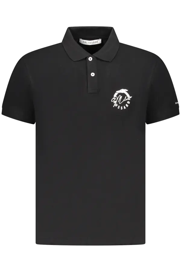Trussardi Moška črna polo majica Trussardi