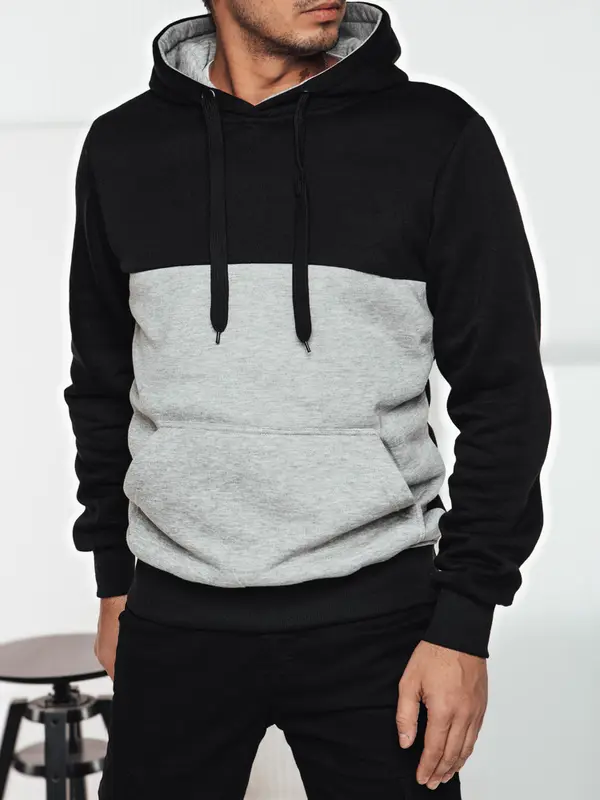 DStreet Moška črno-siva jopa s kapuco