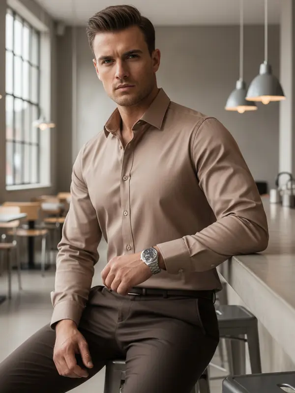 DStreet Moška enobarvna slim fit srajca