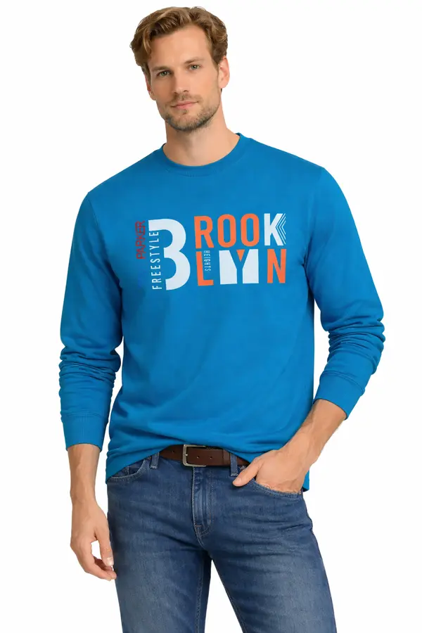 JUMPER Moška jopa z dolgimi rokavi, modra