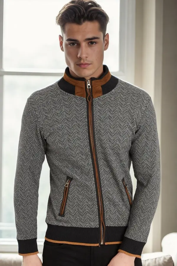 dewberry Moška jopa z vzorcem rib