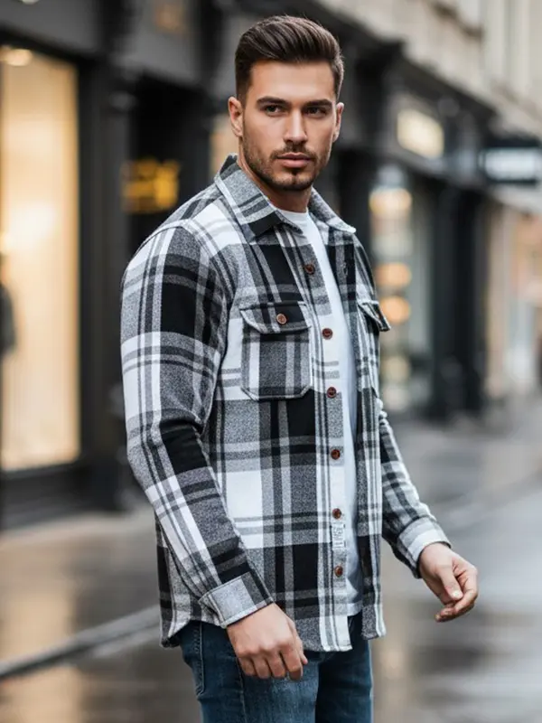 DStreet Moška karirasta srajca