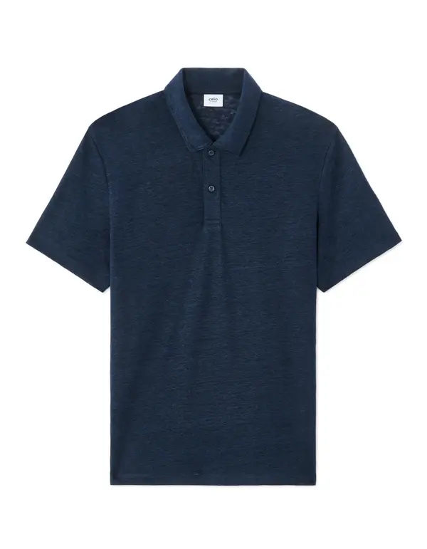 Celio Moška lanena polo majica Celio Nelimon