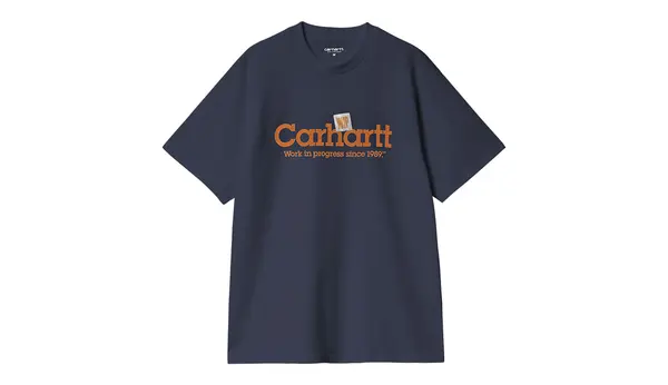 Carhartt Wip Moška majica Carhartt WIP S/S Label Script modra