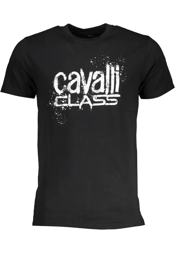 Cavalli Class Moška majica s kratkimi rokavi CAVALLI CLASS črne barve