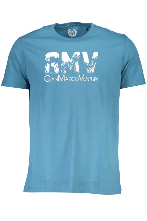 GIAN MARCO VENTURI Moška modra majica s kratkimi rokavi Gian Marco Venturi