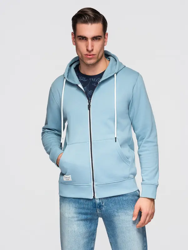 Ombre Moška Ombre BASIC jopa s kapuco - modra