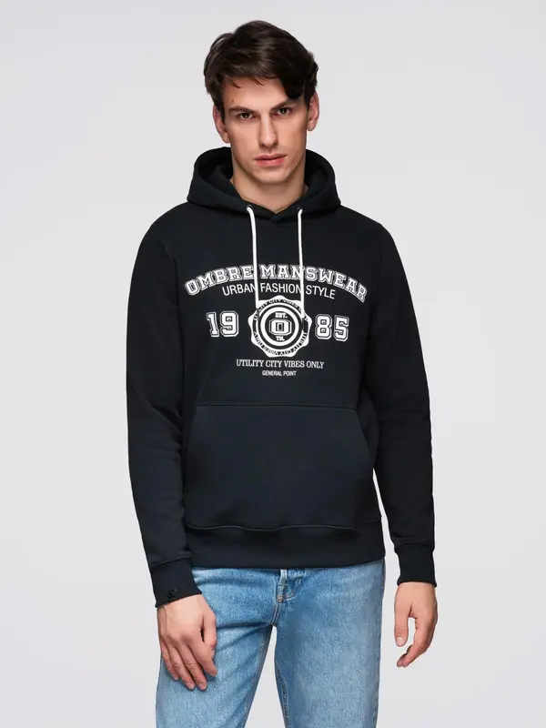 Ombre Moška ombre pulover s kapuco