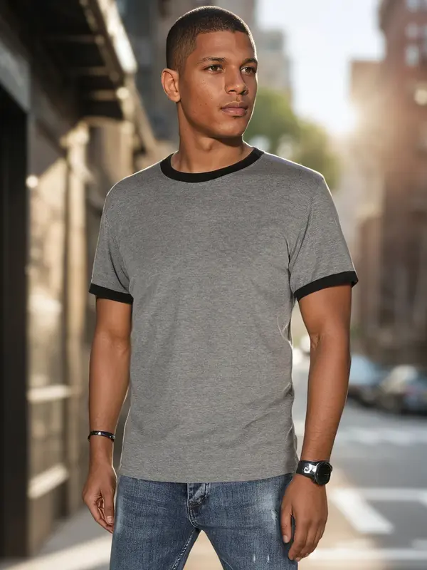 DStreet Moška osnovna majica, siva