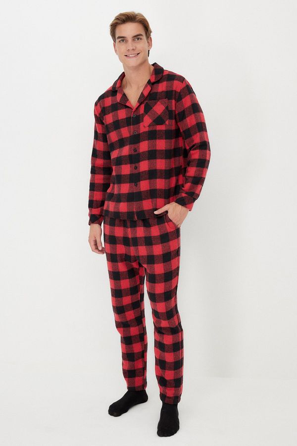 Trendyol Moška pižama komplet Trendyol Checkered