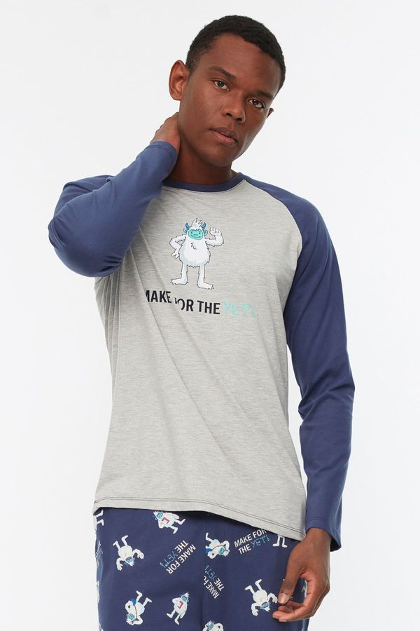 Trendyol Moška pižama- set Trendyol Patterned