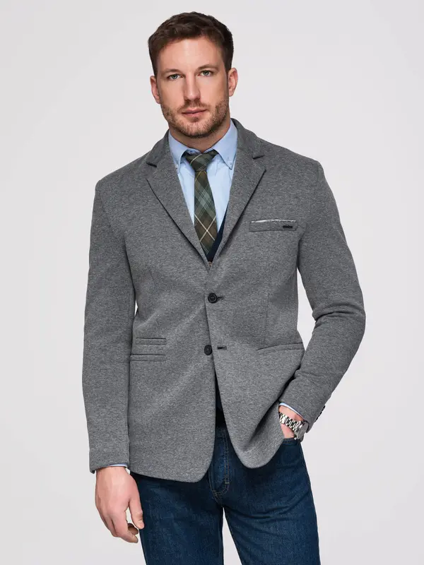 Ombre Moška pletena jakna Ombre Slim Fit