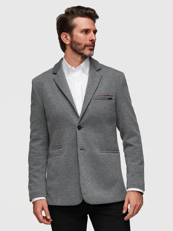 Ombre Moška pletena jakna Ombre SLIM FIT