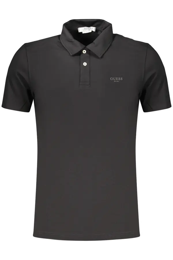 GUESS JEANS Moška polo majica GUESS JEANS črne barve