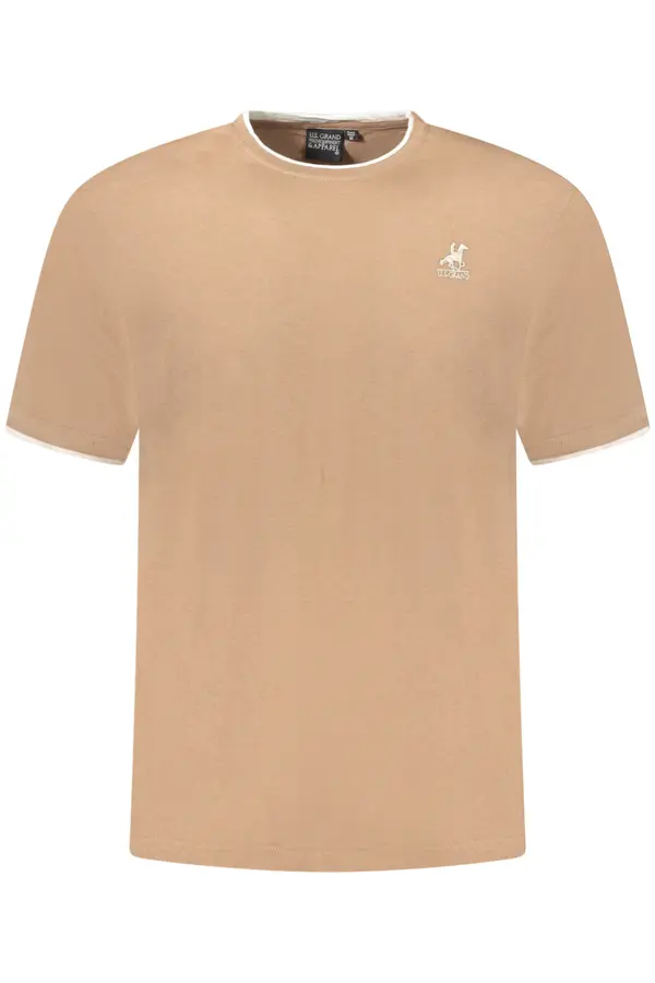 U.S. GRAND Moška rjava majica s kratkimi rokavi