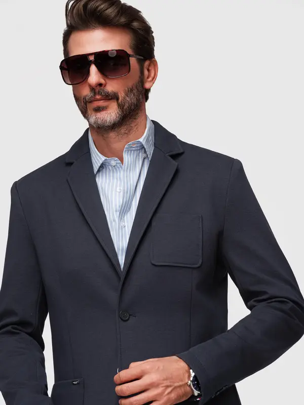 Ombre Moška slim fit jakna z mehko teksturo