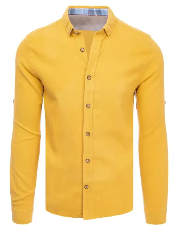 DStreet Moška slim fit srajca v gorčični barvi